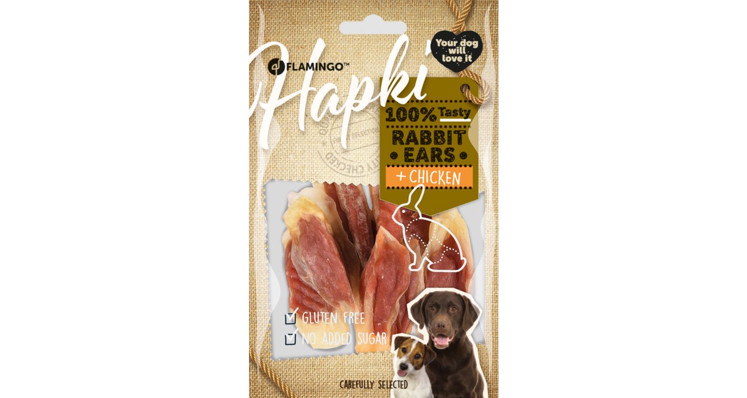 HAPKI OREILLE DE LAPIN ENVELOPPÉ DE POULET 85GR - La Gamelle