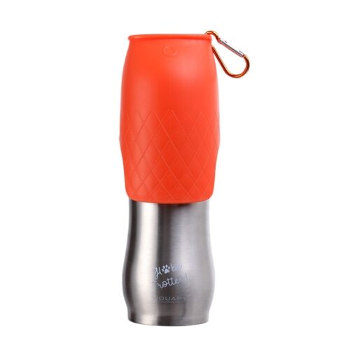 WOUAPY Gourde pour chien en acier inoxydable avec bol de 600ml